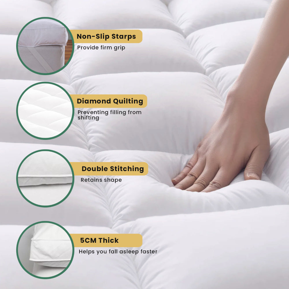 Cotton Home Mattress Topper Super Soft White