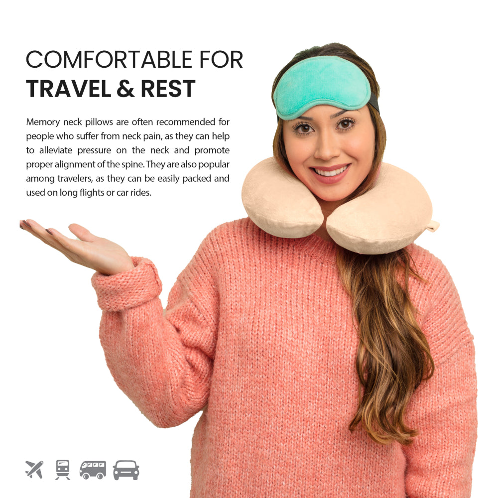 Cotton Home Memory Neck Pillow Beige