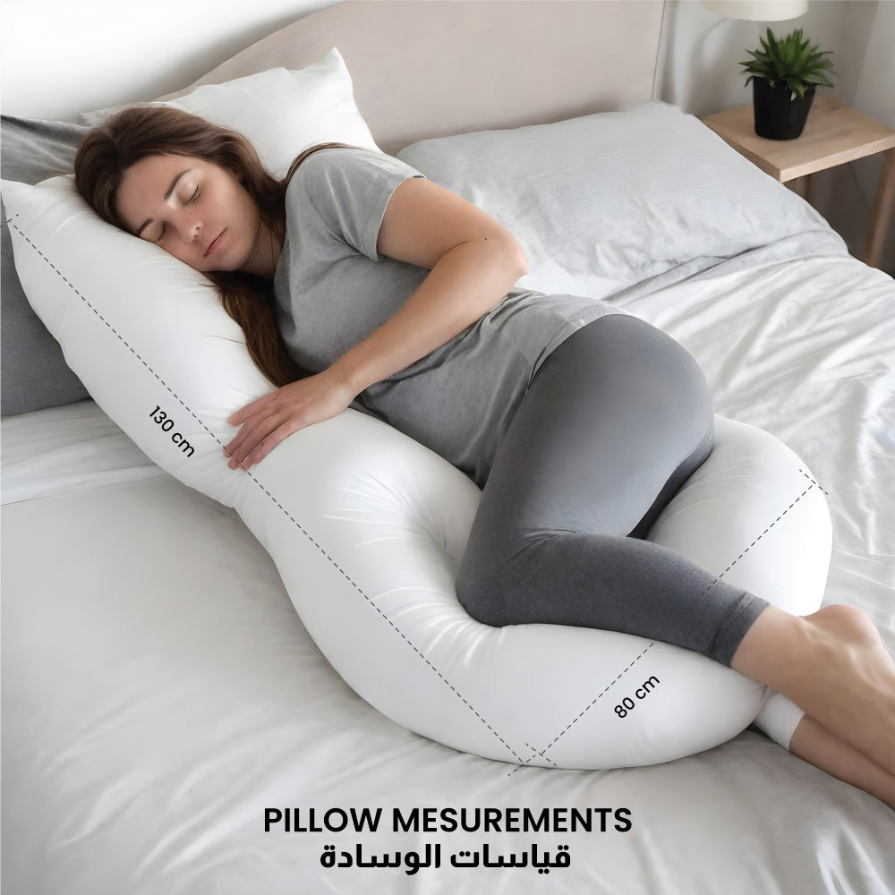 Cotton Home Pregnancy Pillow White