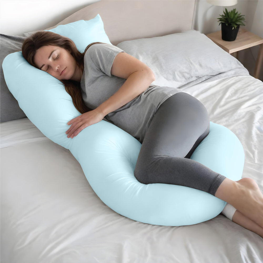 Cotton Home Pregnancy Pillow Blue