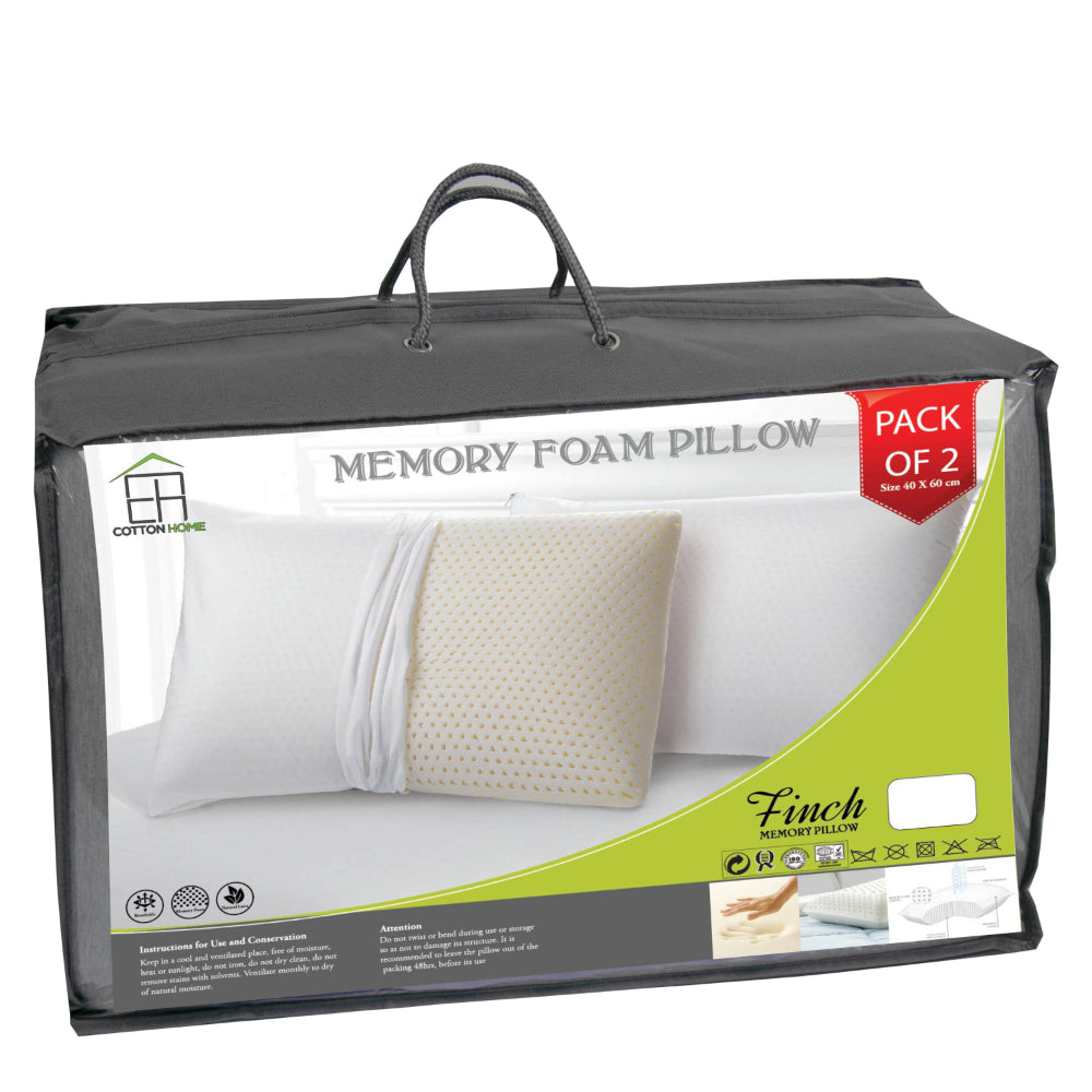 Cotton Home Rest Memory Foam Pillow White Pack of 2-piece