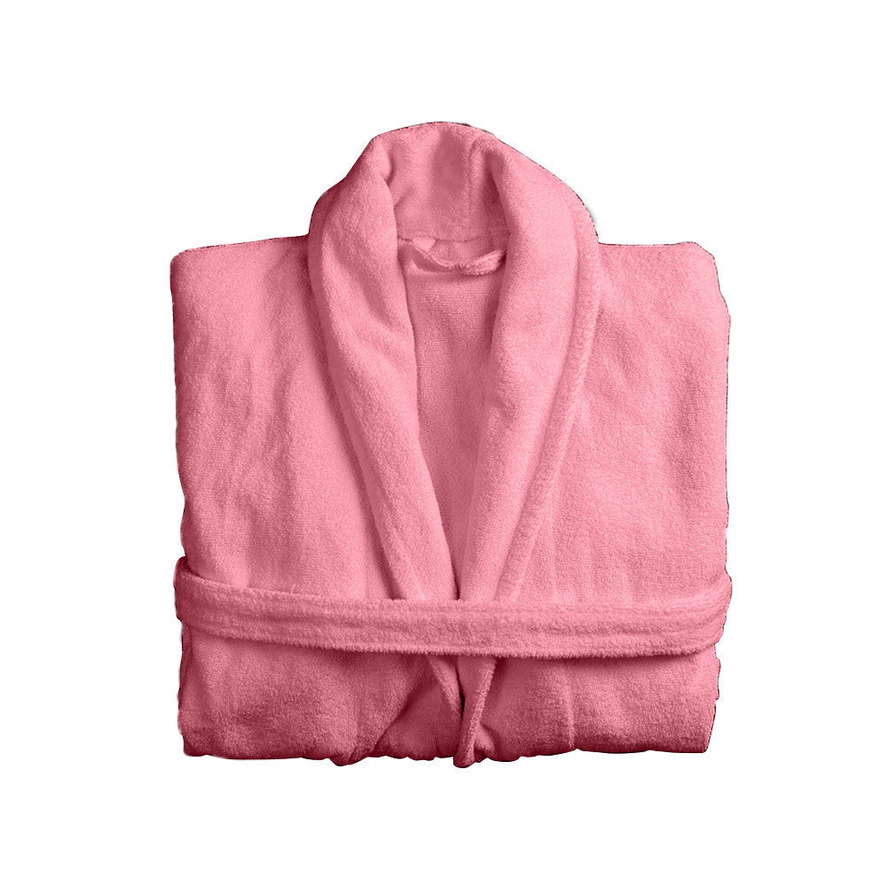 Cotton Home Bathrobe with Pockets Terry Dusty Pink