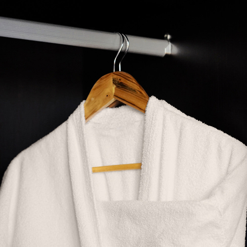 Cotton Home Bathrobe with Pockets Terry Ivory