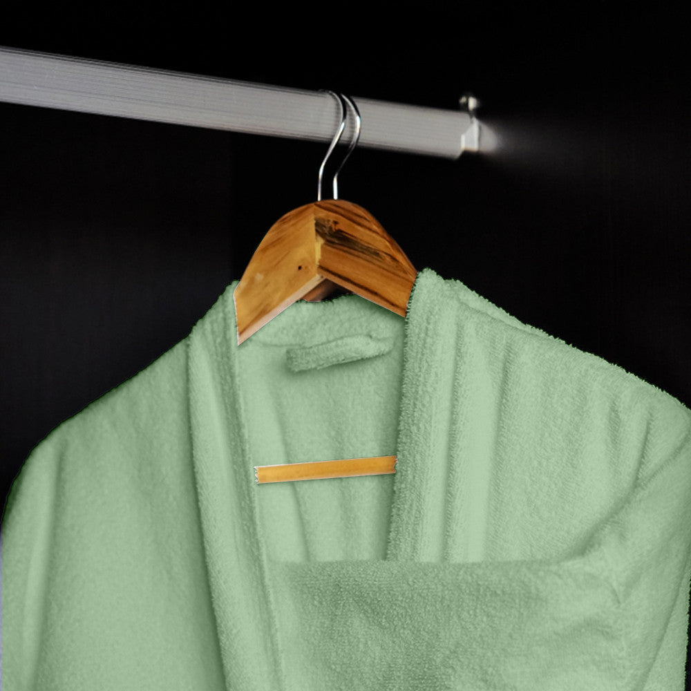 Cotton Home Bathrobe with Pockets Terry Mint Green