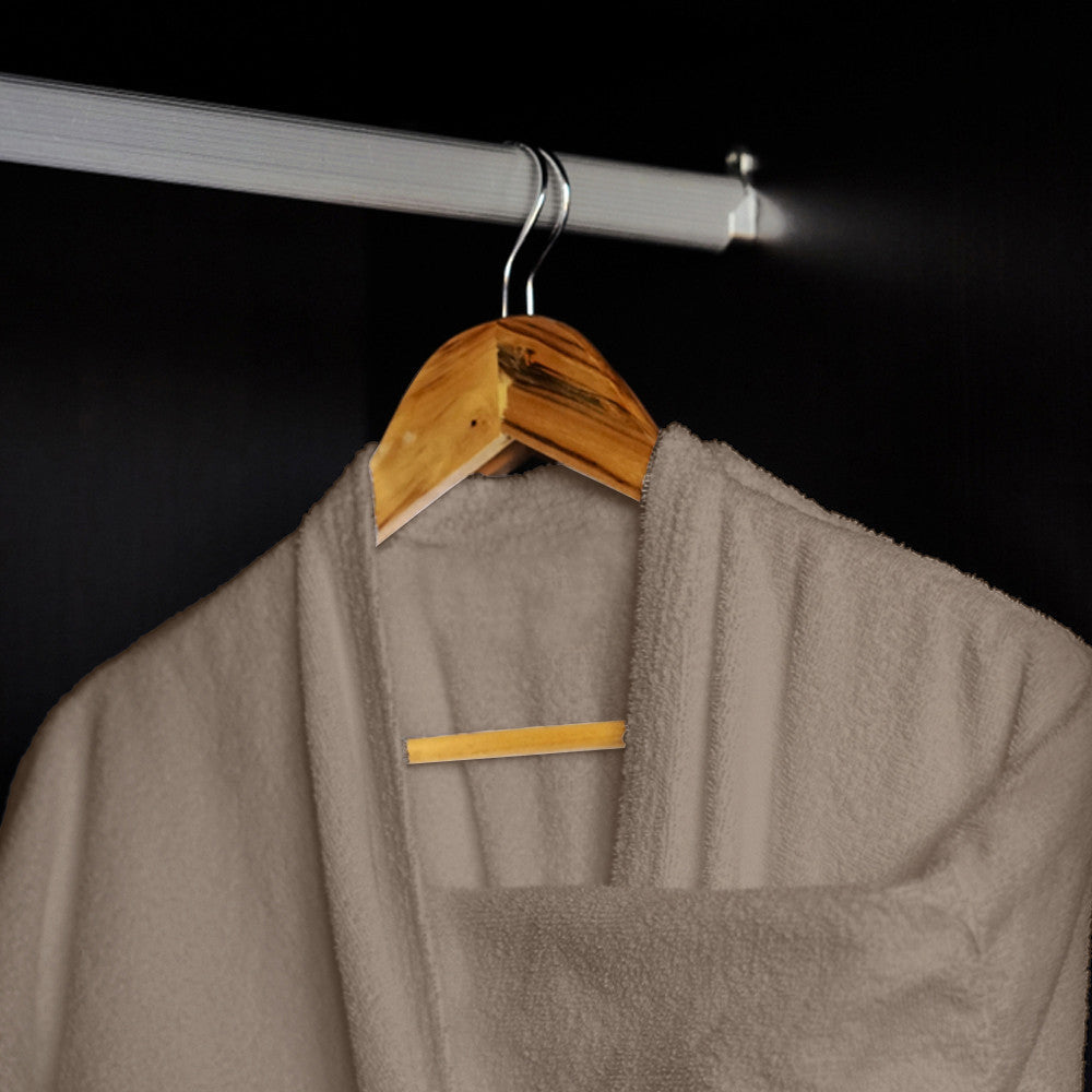 Cotton Home Bathrobe with Pockets Terry Taupe