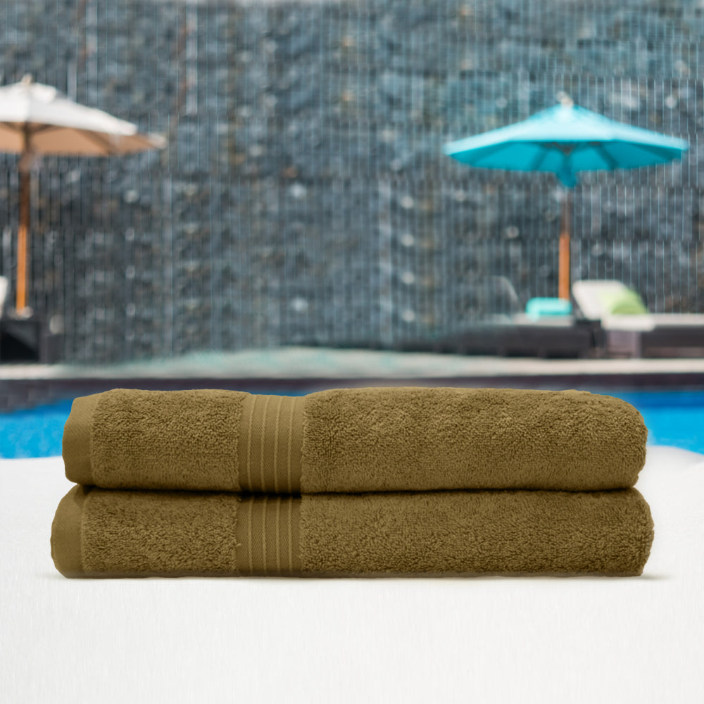 Cotton Home Bath Towel 2-piece Set Camel