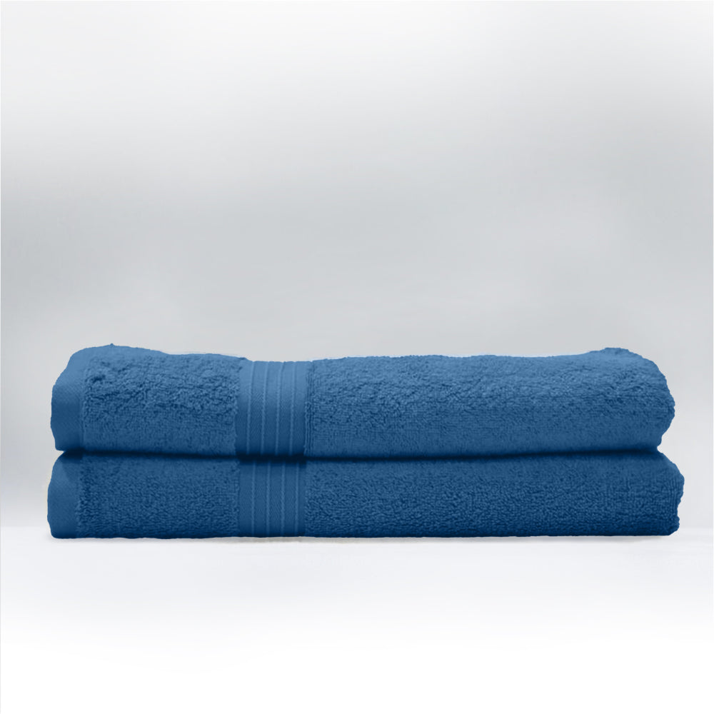 Cotton Home Bath Towel 2-piece Set Dark Blue