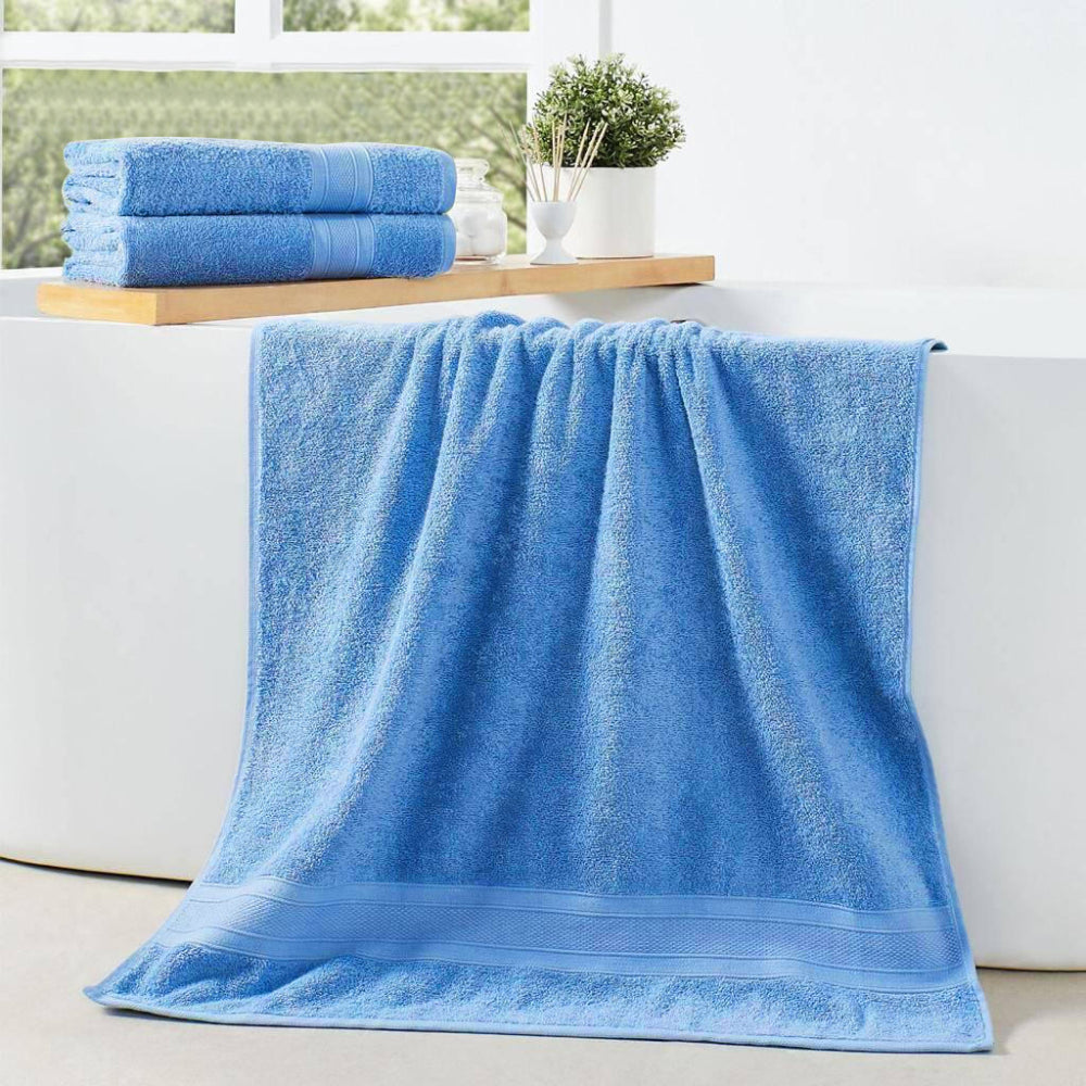 Cotton Home Bath Towel 2-piece Set Light Blue