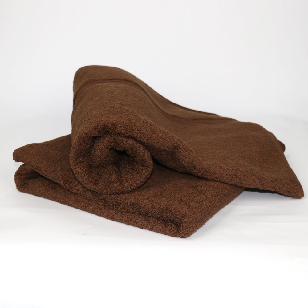 Cotton Home Bath Towel 2-piece Set Brown