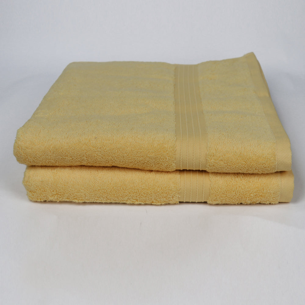 Cotton Home Bath Towel 2-piece Set Gold