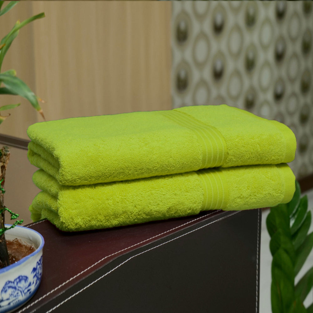 Cotton Home Bath Towel 2-piece Set Kiwi Green