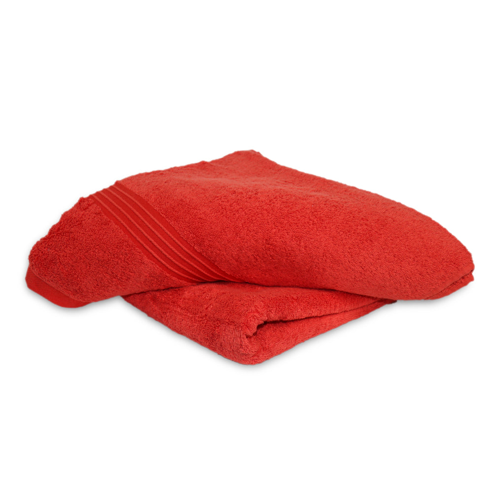 Cotton Home Bath Towel 2-piece Set Red