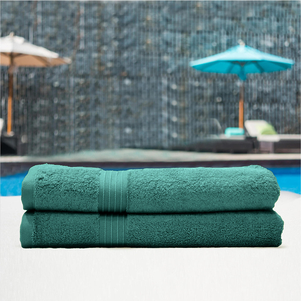 Cotton Home Bath Towel 2-piece Set Dark Mint