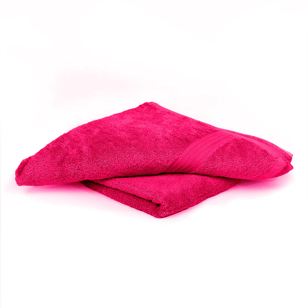 Cotton Home Bath Towel 2-piece Set Fuscia