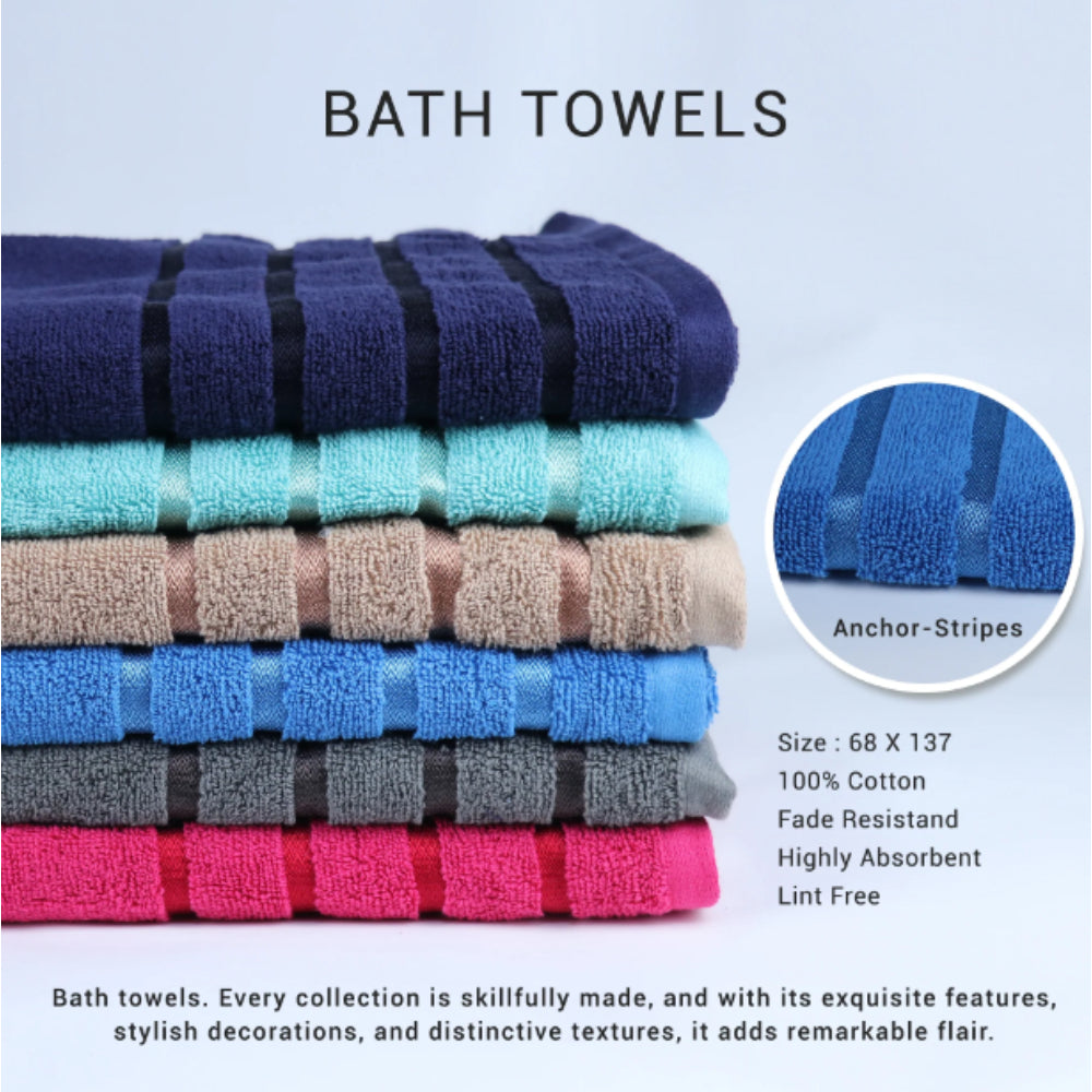 Cotton Home 100% Cotton Aqua Breeze Bath Towel Graphite