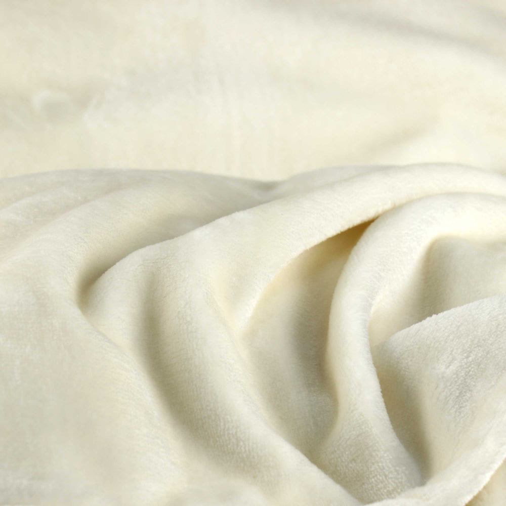 Cotton Home Microflannel Blanket Cream