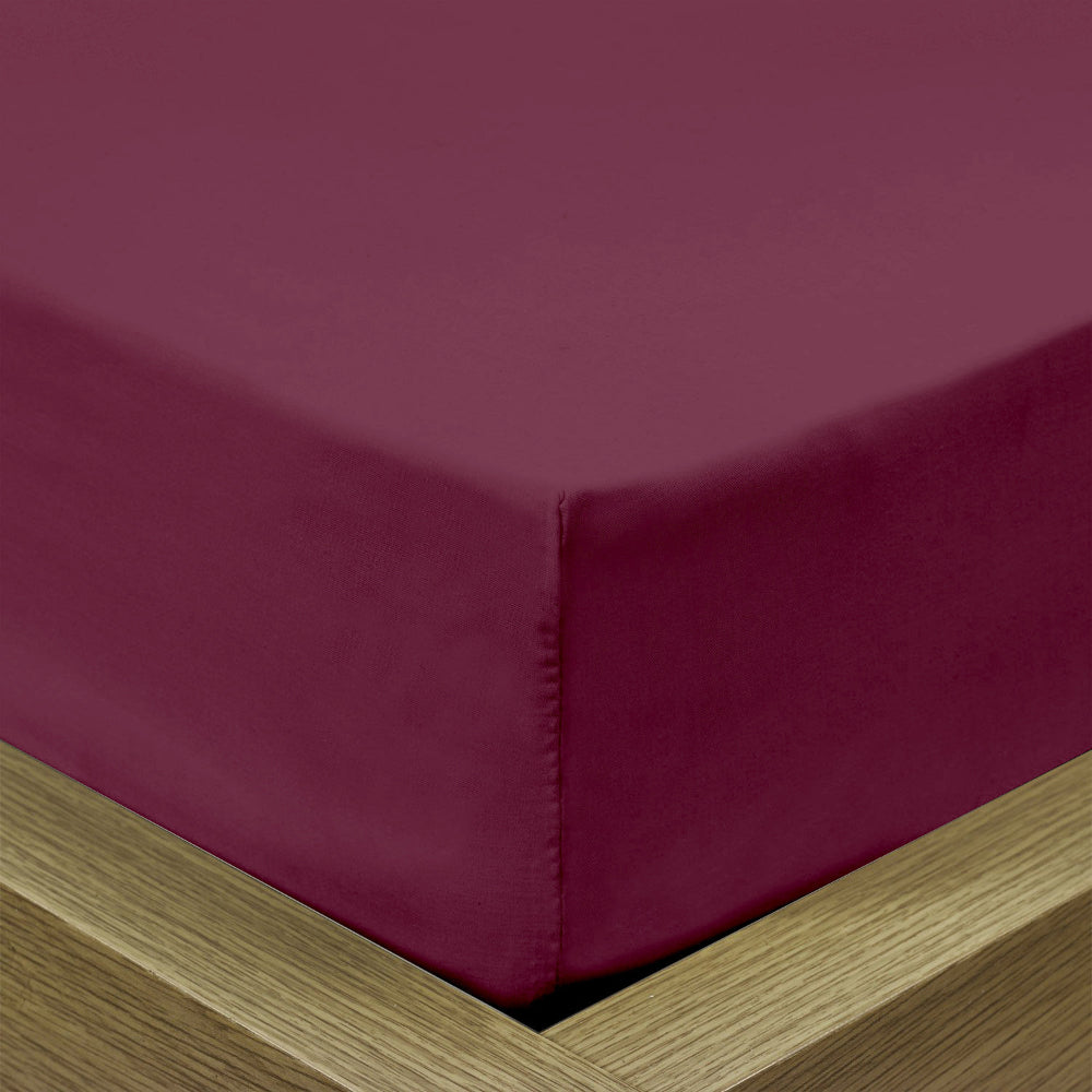 Cotton Home 3-piece Super Soft Fitted Sheet Set Burgundy