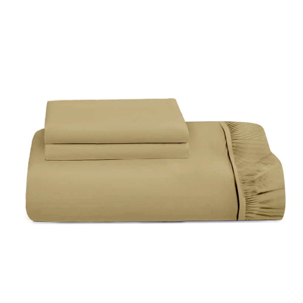 Cotton Home 3-piece Super Soft Fitted Sheet Set Mustard