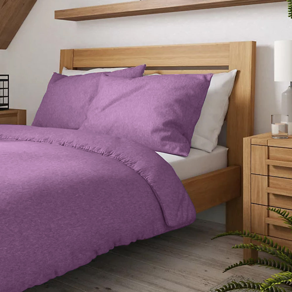 Cotton Home Jersey 3-piece Duvet Cover Set Purple