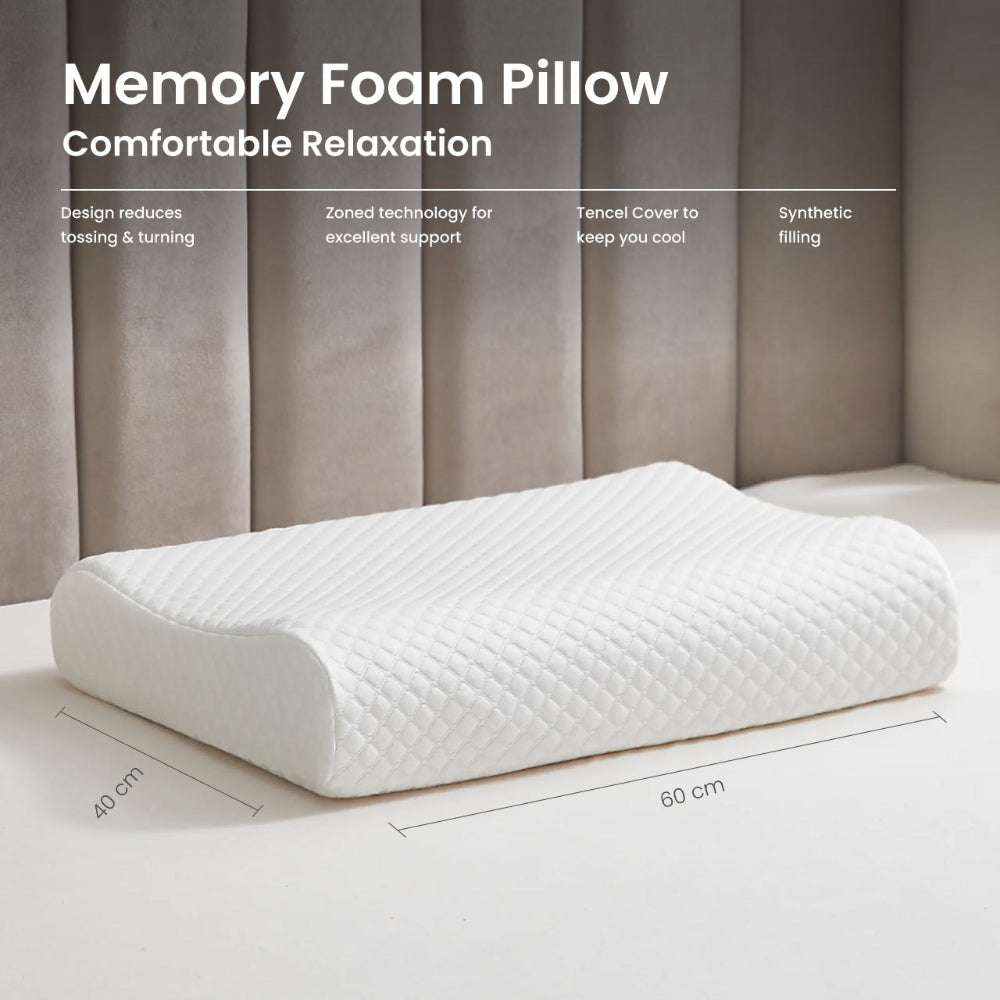 Cotton Home Classic Breatheasy Memory Foam Pillow Anti-stress Fabric White