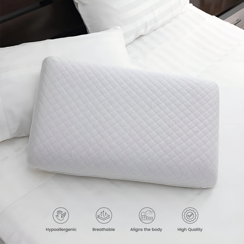 Cotton Home Venus Breathable Memory Foam Pillow Anti-stress Fabric White