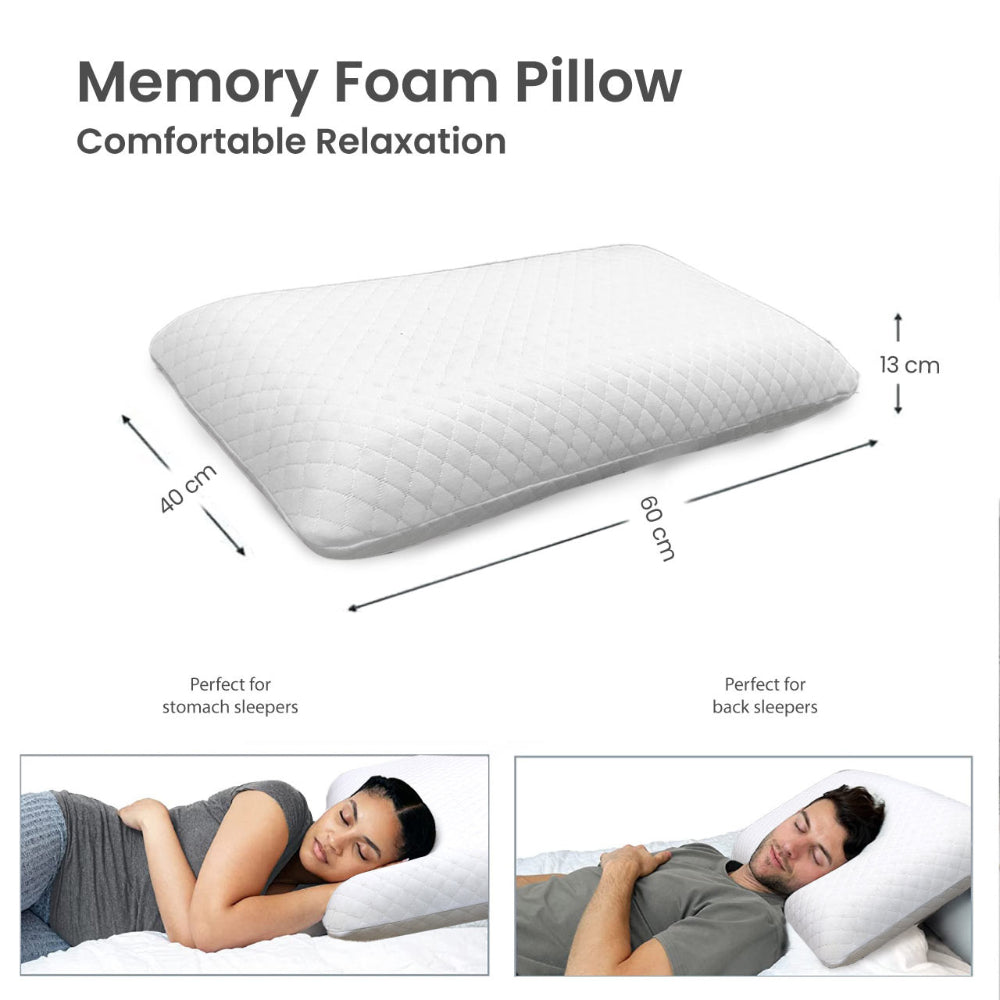 Cotton Home Venus Breathable Memory Foam Pillow Anti-stress Fabric White