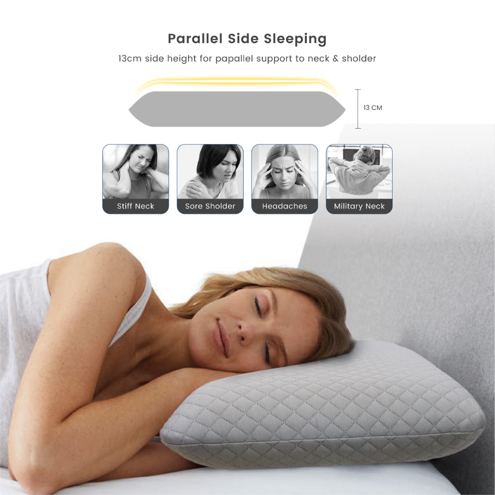 Cotton Home Venus Breathable Memory Foam Pillow Anti-stress Fabric Grey