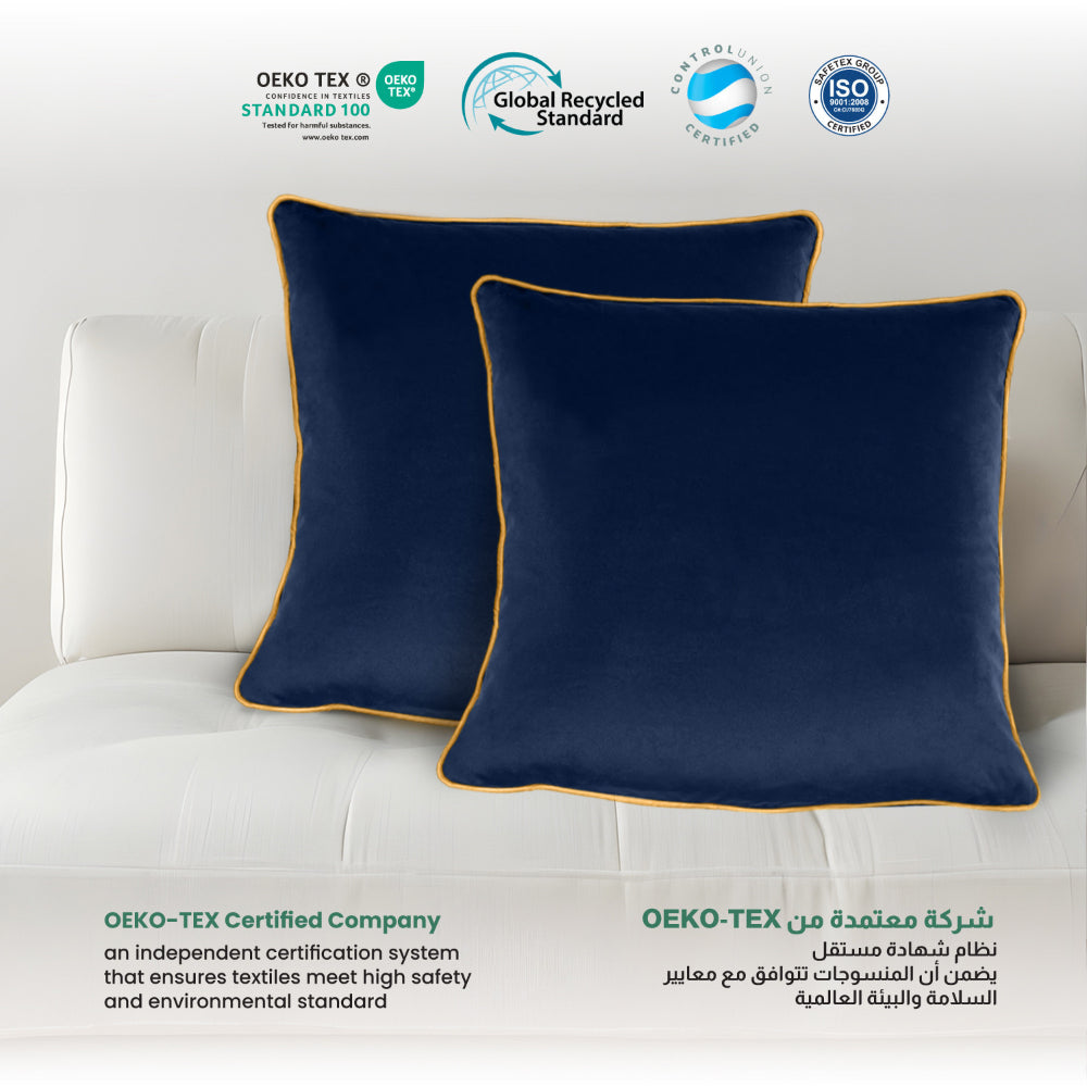 Cotton Home Velvet Cushion 45x45cm Pack of 2