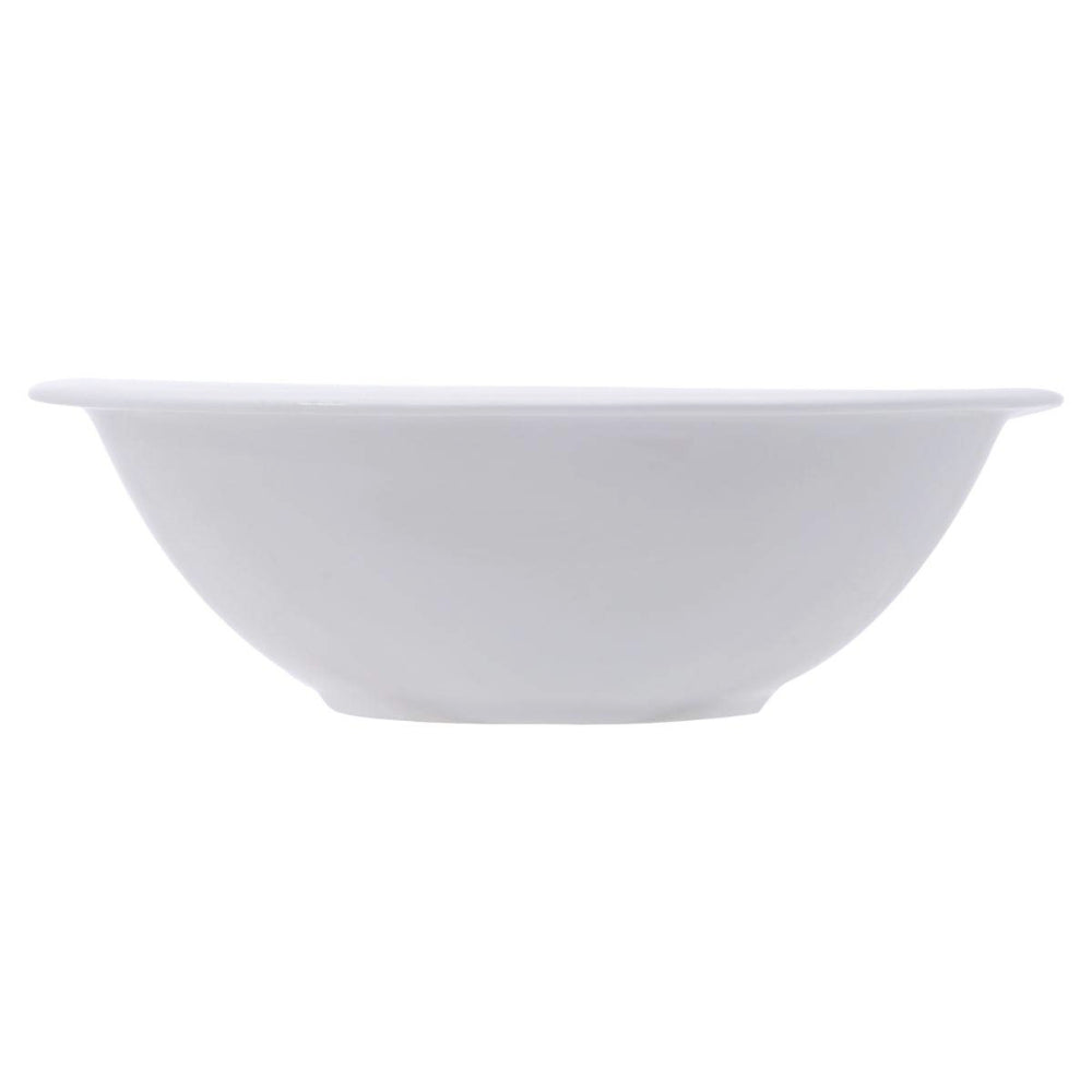 Shallow Porcelain Bowl - 10-Inch Serving Bowl, Elegant White Dinnerware