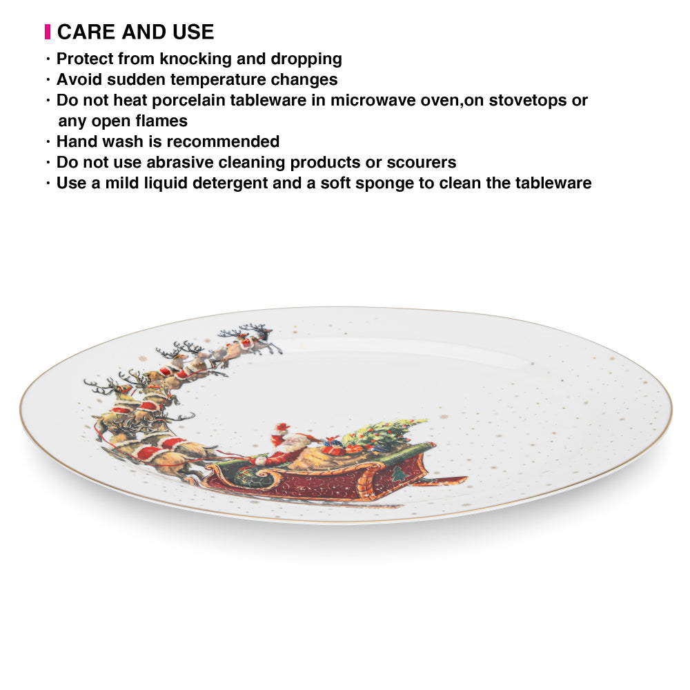 Fissman Oval Plate Christmas, 35cm, New Bone China