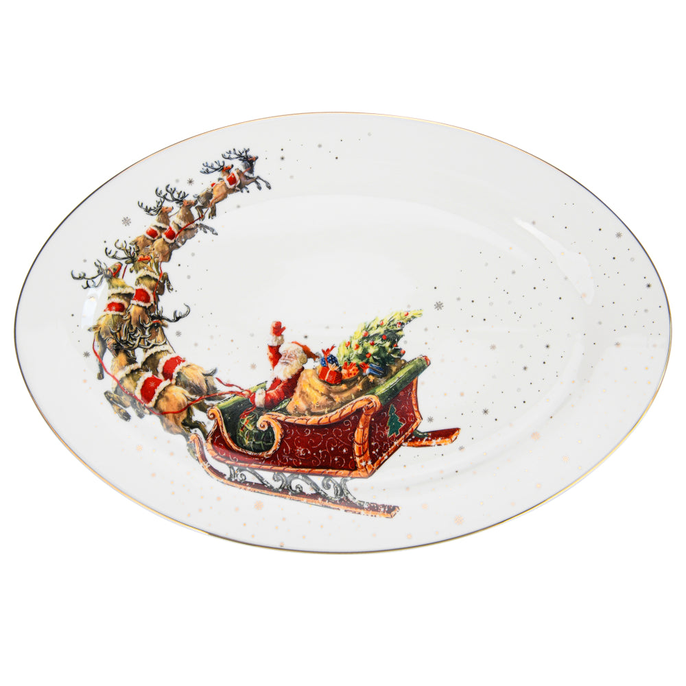 Fissman Oval Plate Christmas, 35cm, New Bone China