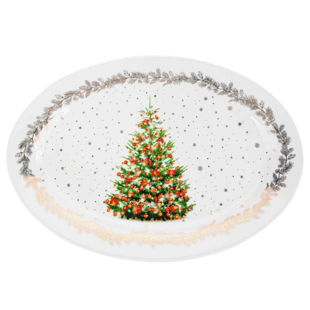 Fissman Oval Plate Christmas, 30cm, New Bone China