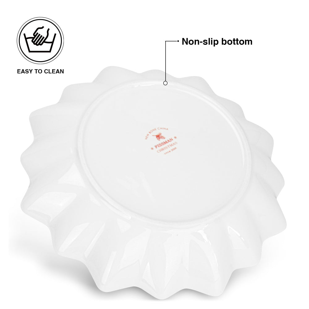 Fissman Polygon Dish 24cm Christmas New Bone China