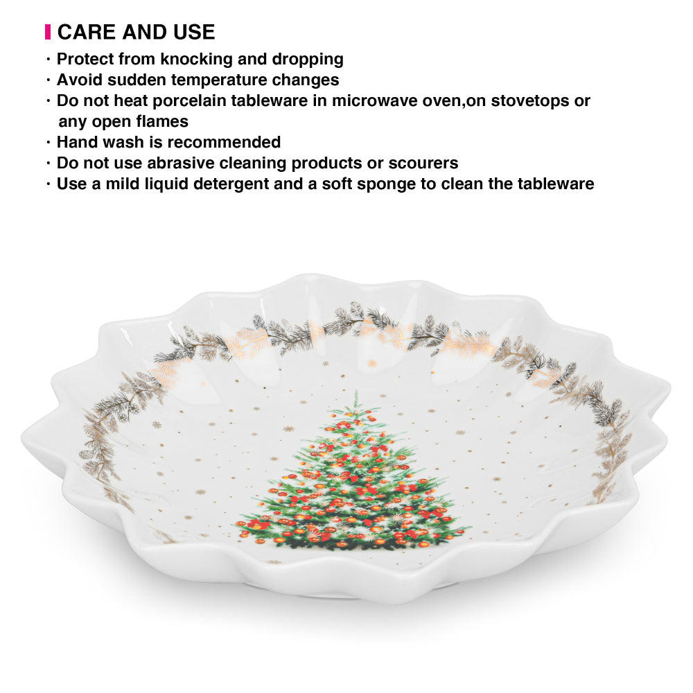 Fissman Polygon Dish 24cm Christmas New Bone China