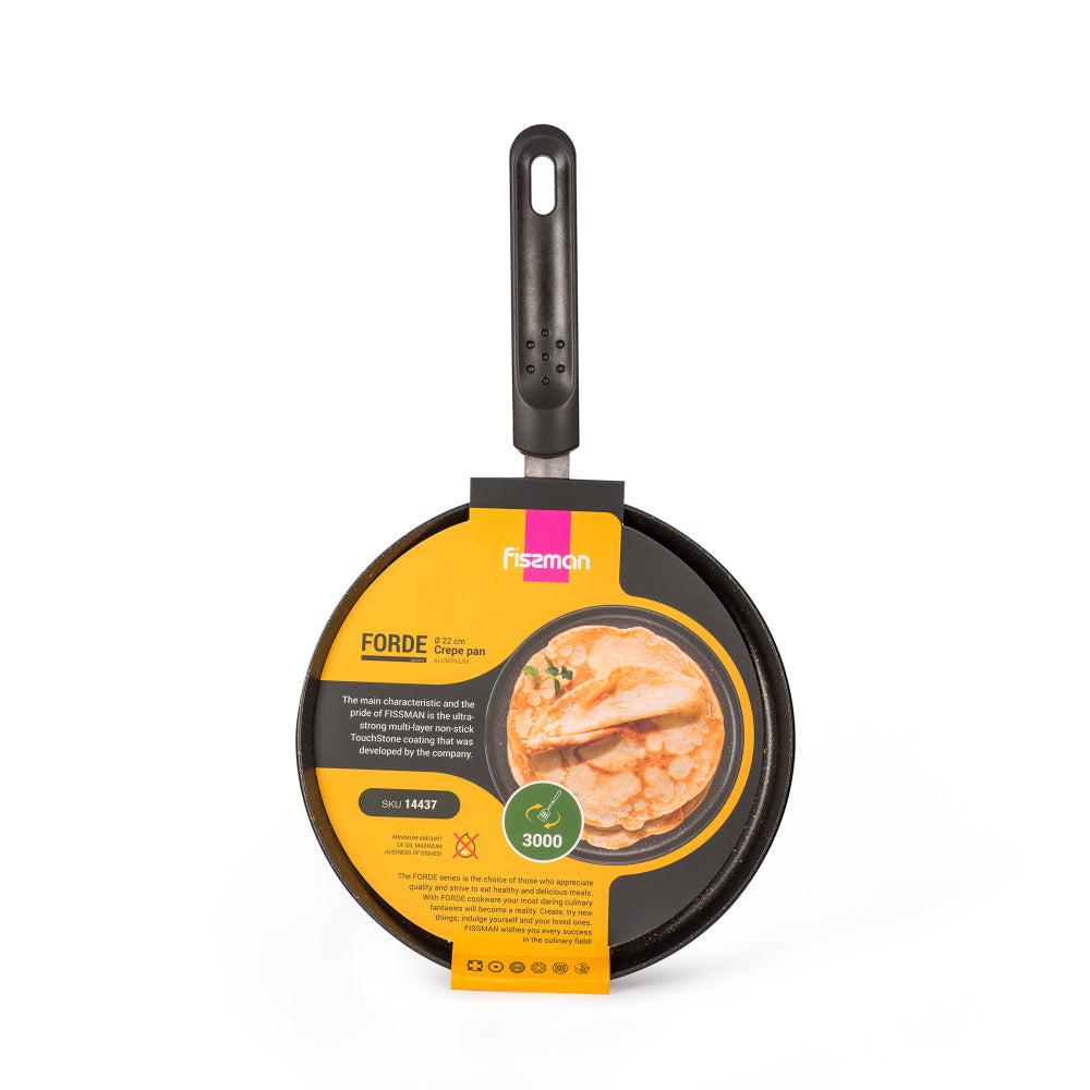 Fissman Crepe Pan Non Stick 22cm, Aluminum Crepe Pan Forde Series, Induction Bottom