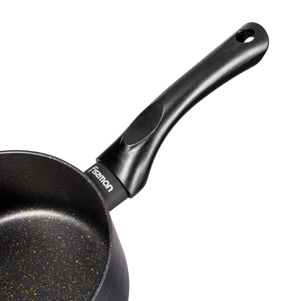 Fissman Saucepan with Glass Lid 1.5L, TouchStone Non-Stick Coating Aluminum Saucepan 16x8cm Forde Series