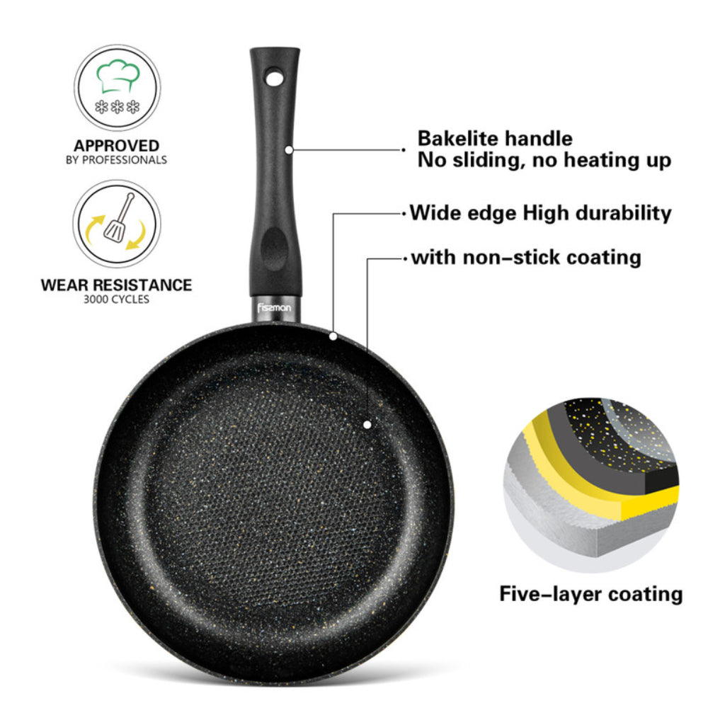 Fissman Deep Frying Pan 26cm + Deep Frying Pan 20cm Promo Series Multi-Layered Aluminium Non Stick Coating