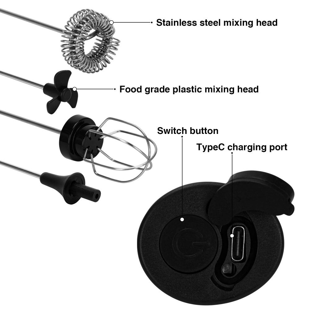 Fissman Milk Frother (Plastic+Stainless Steel)