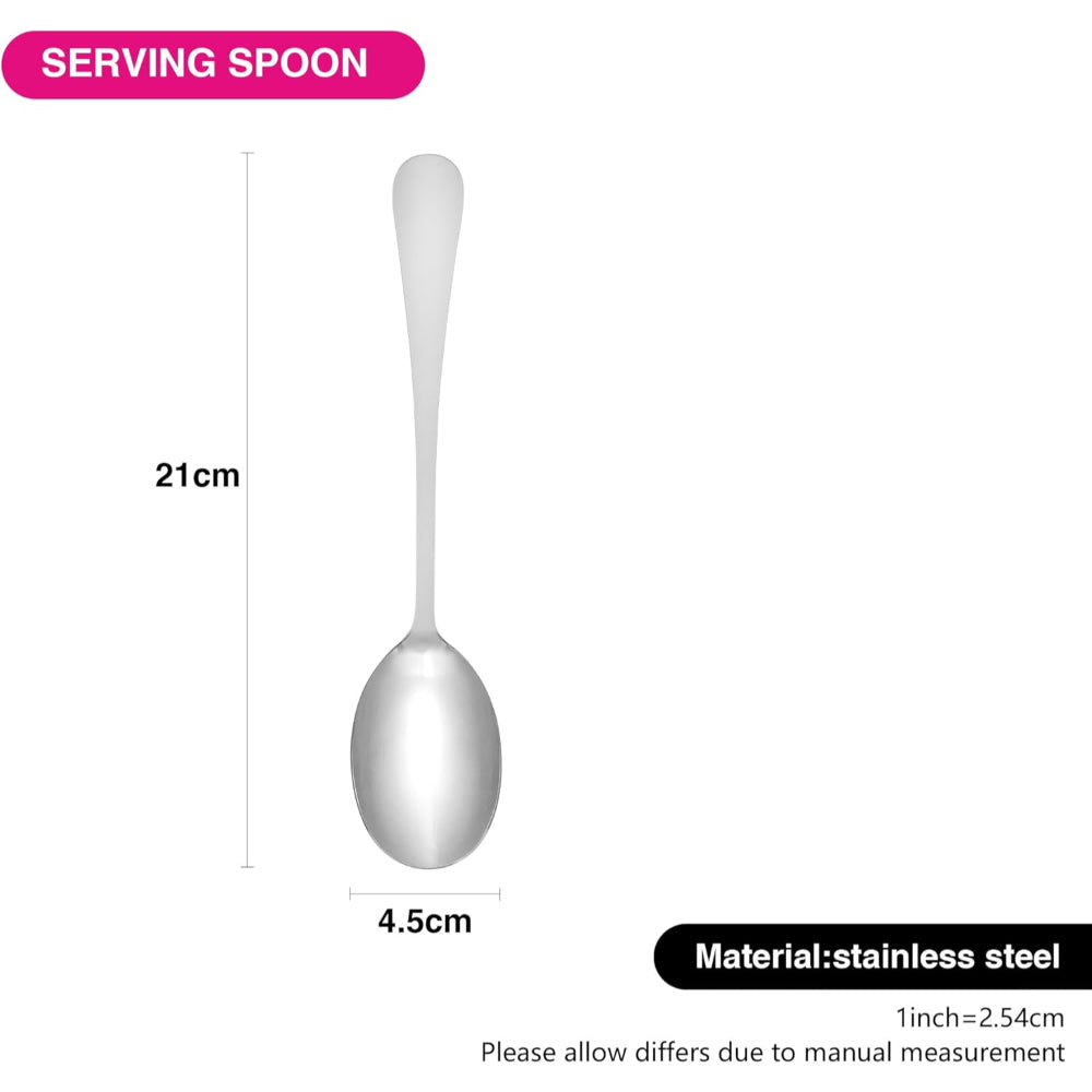 Fissman 3-Piece Serving Spoon 21cm Cutlery Set Stainless Steel, Flavia Series