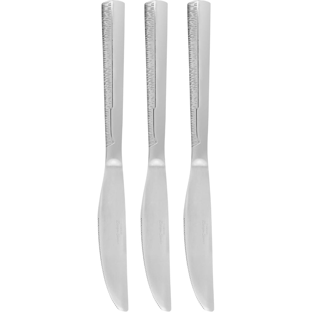 Fissman 3-Piece Dinner Knife 22.5cm, Stainless Steel Cutlery Set Flor Series