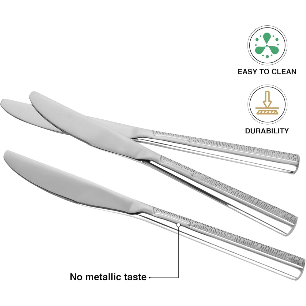 Fissman 3-Piece Dinner Knife 22.5cm, Stainless Steel Cutlery Set Flor Series