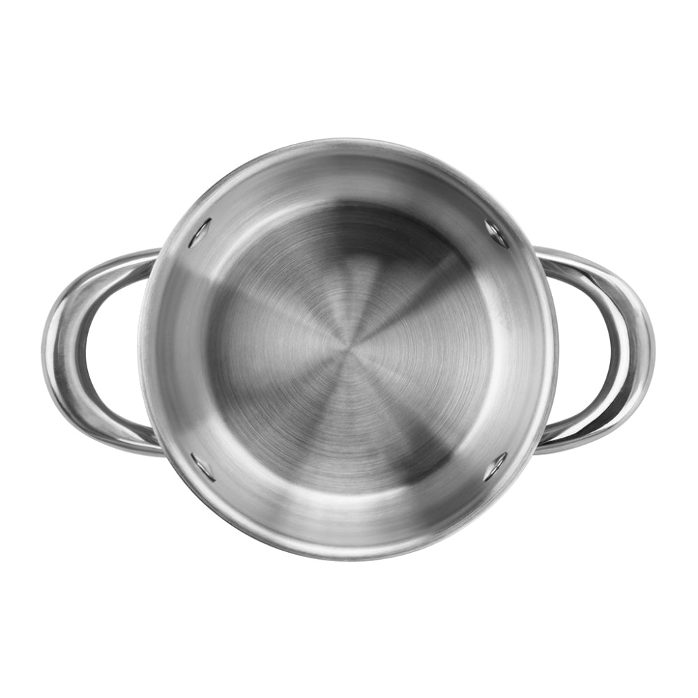 Fissman Cooking Pot 0.9L/14x6cm with Glass Lid Stainless Steel with Induction Bottom, Gulliver Series