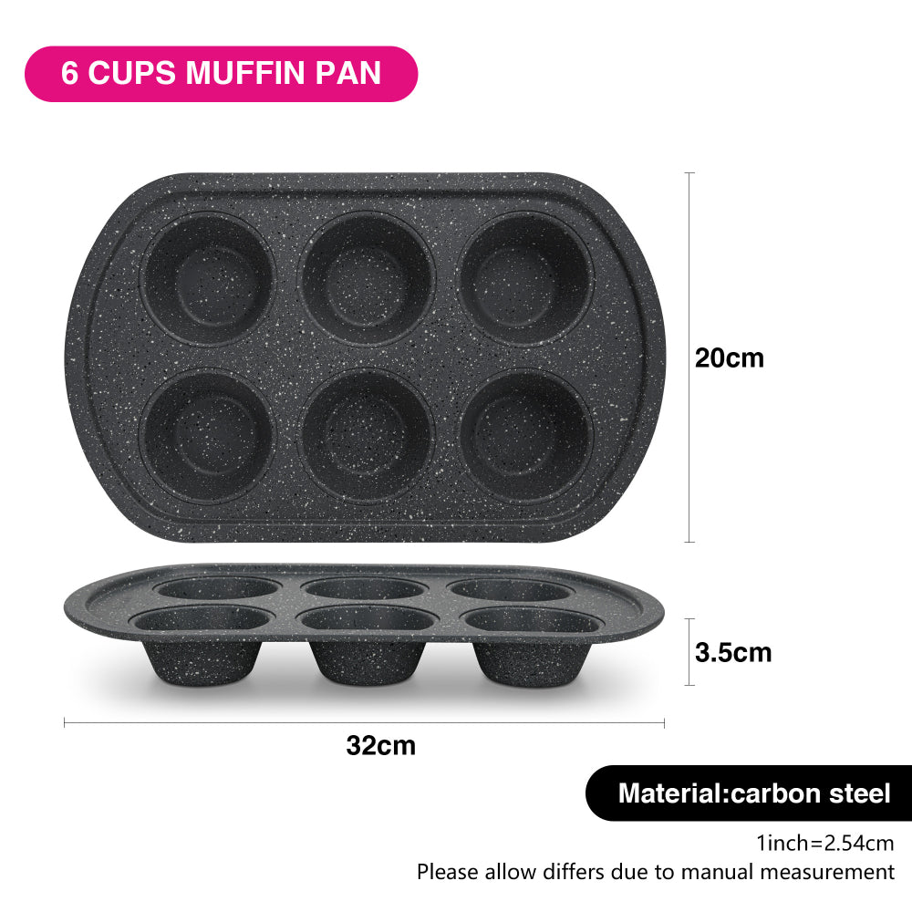 Fissman 6 Cups Muffin Pan 32cm Carbon Steel With Non-Stick Coating