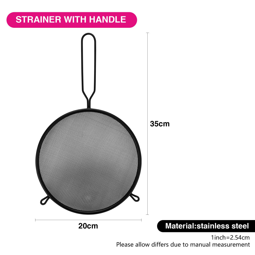 Fissman Fine Mesh Strainer 20cm with Handle Hang Hole