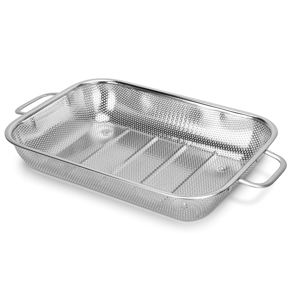 Fissman Rectangle Colander 36x21.5cm, Stainless Steel Mesh