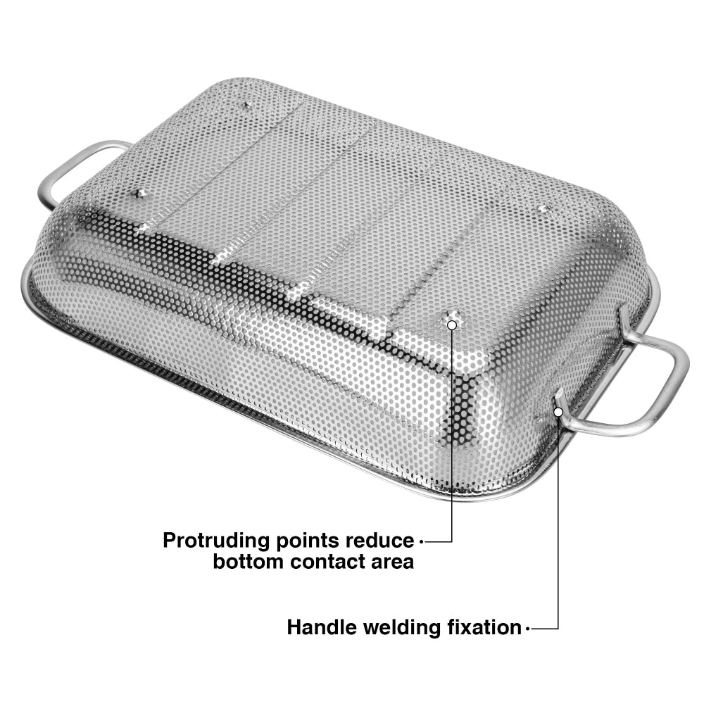 Fissman Rectangle Colander 36x21.5cm, Stainless Steel Mesh