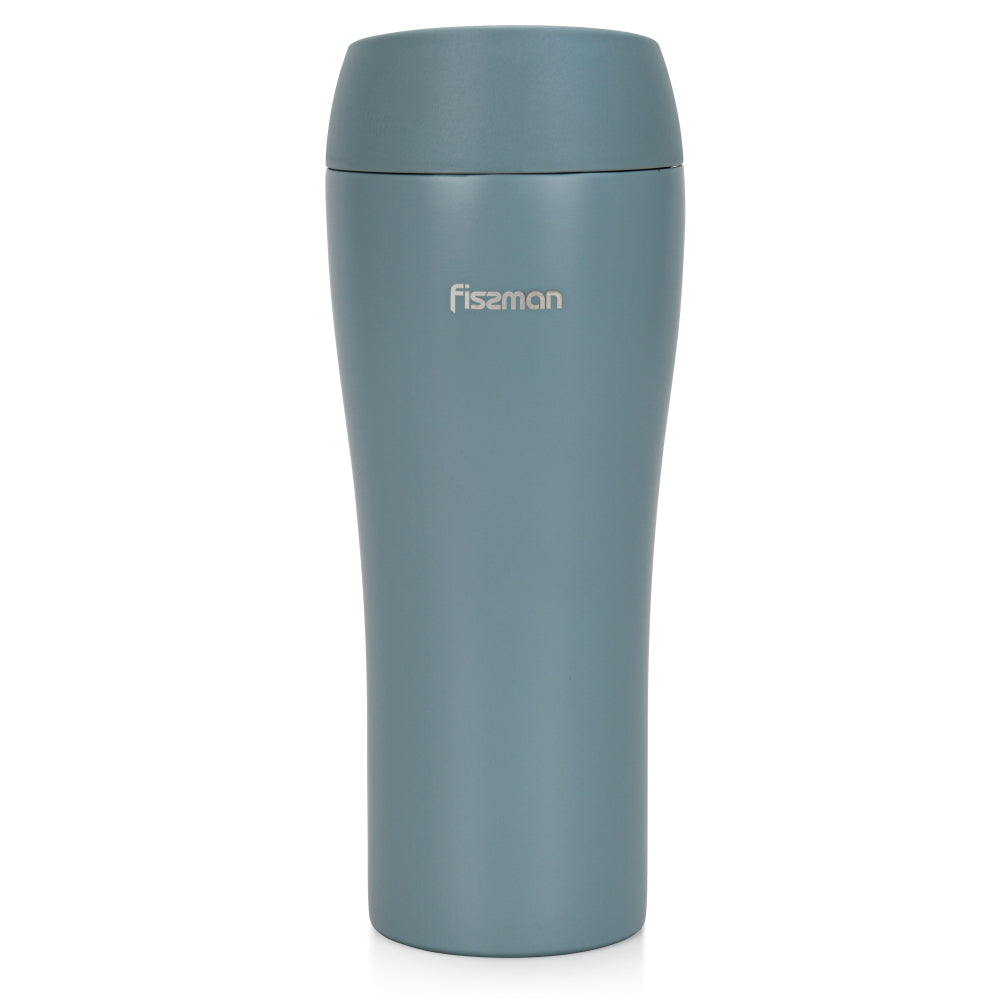 Fissman Double Wall Vacuum Travel Mug 420ml, Grey Color Stainless Steel