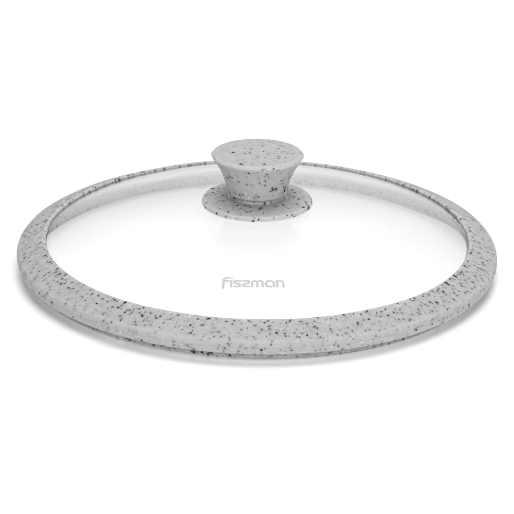 Fissman Lid Arcades 24cm With Grey Marbling Silicone Rim (Glass)