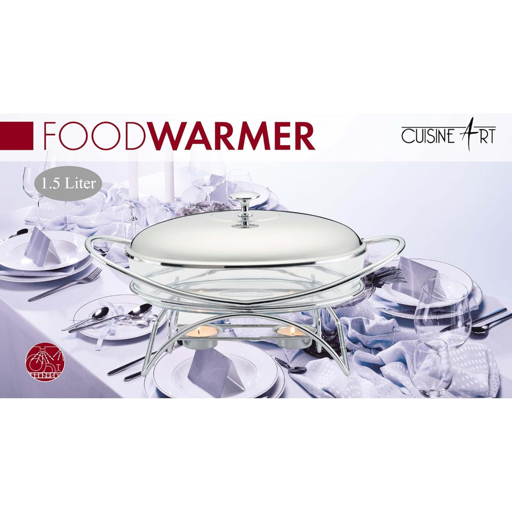 Cuisine Art Steel Warmer - 1.5-Liter Capacity - Compact and Stylish Food Warming Solution