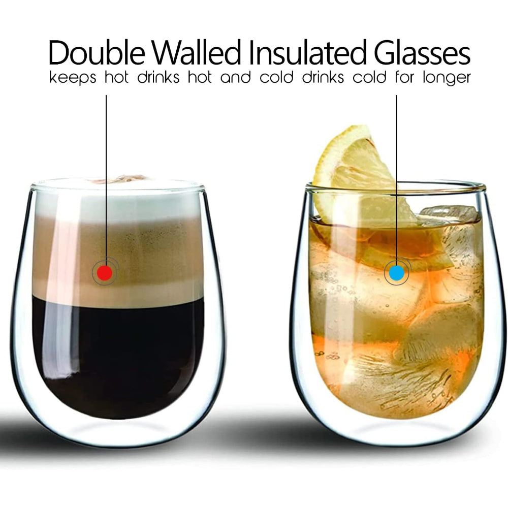 Cusine Art Double Wall Glass Hexa 2Pc St 450Ml